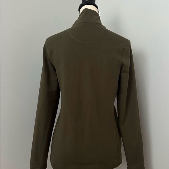 Perfect PACT Full Zip Jacket Sweatshirt Olive Green Organic Cotton - Picture 3 of 8